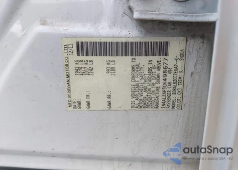 2012 Nissan Altima 2.5 S from USA, damaged, VIN 1N4AL2AP3CN498677